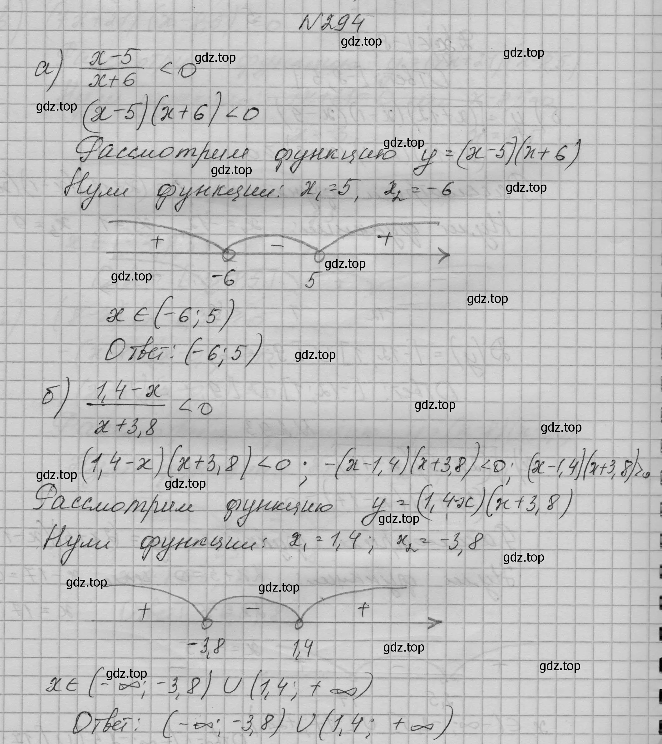 Решение номер 294 (страница 97) гдз по алгебре 9 класс Макарычев, Миндюк, учебник