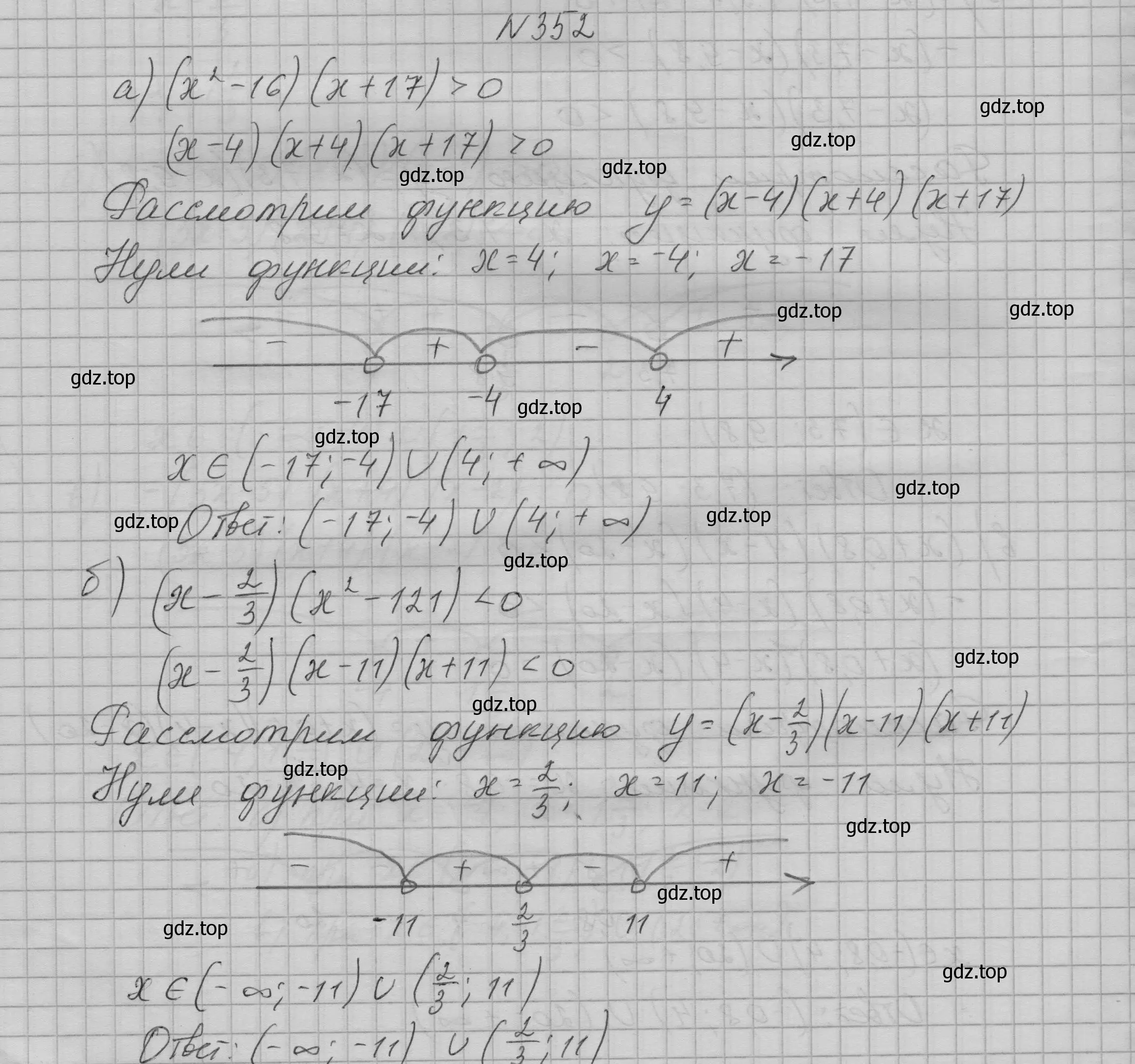 Решение номер 352 (страница 108) гдз по алгебре 9 класс Макарычев, Миндюк, учебник