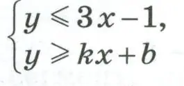 При каких значениях k и b система неравенств задаёт на координатной плоскости