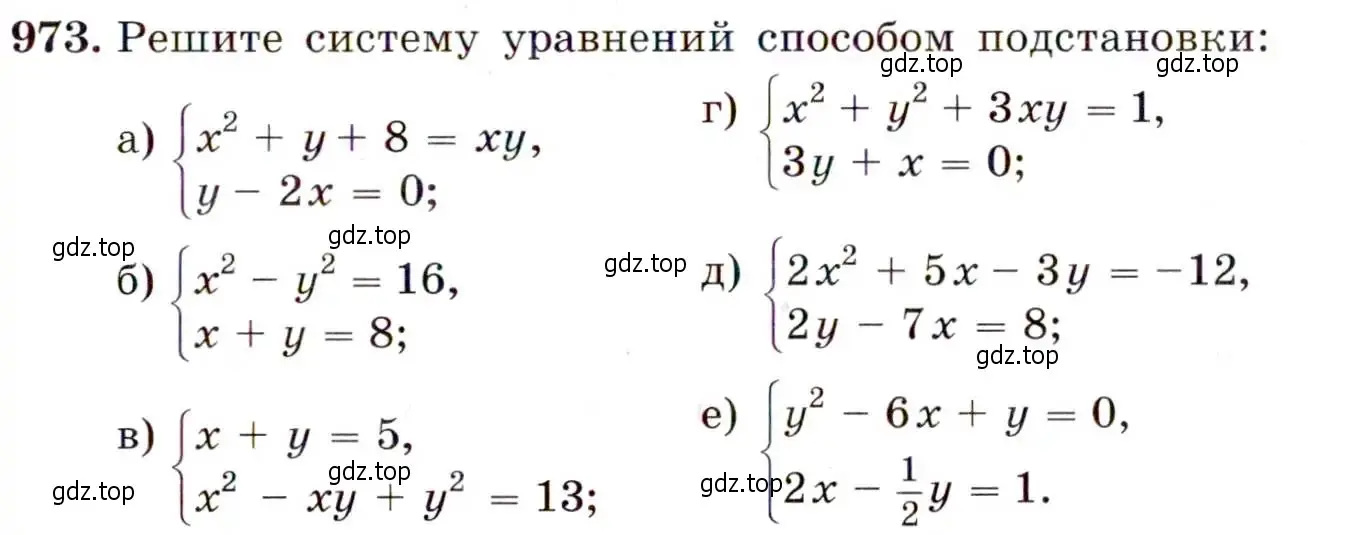 Условие номер 973 (страница 233) гдз по алгебре 9 класс Макарычев, Миндюк, учебник