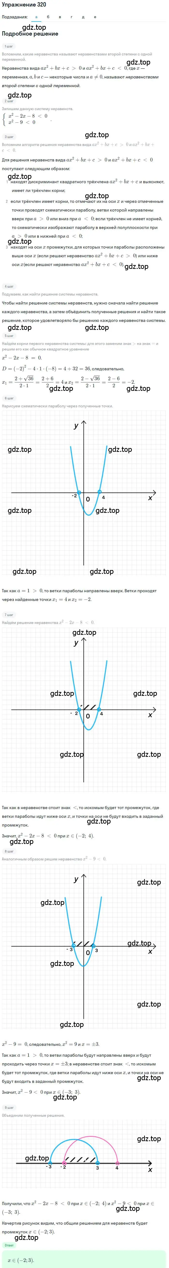 Решение номер 320 (страница 92) гдз по алгебре 9 класс Макарычев, Миндюк, учебник