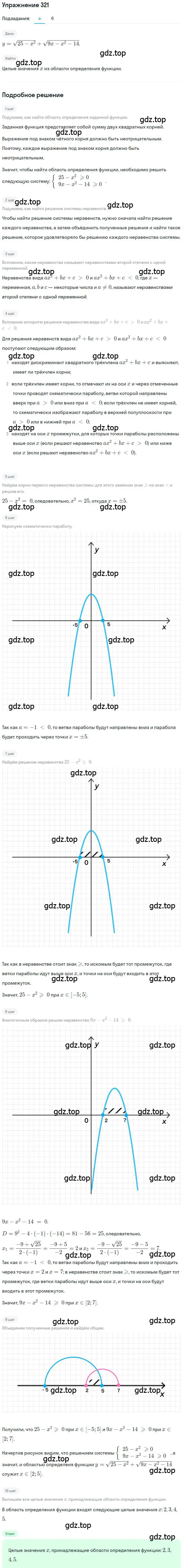 Решение номер 321 (страница 92) гдз по алгебре 9 класс Макарычев, Миндюк, учебник