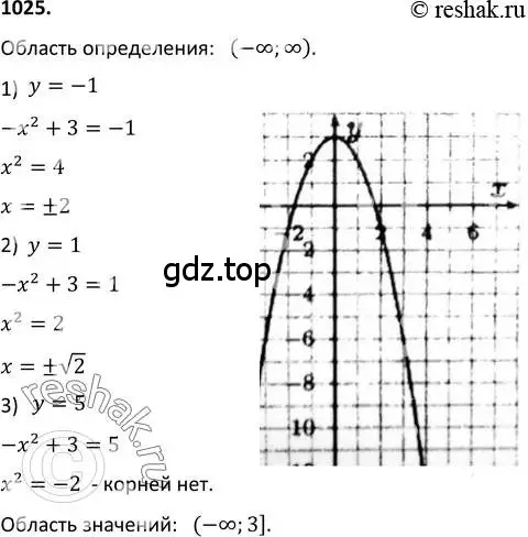 Решение 2. номер 1025 (страница 240) гдз по алгебре 9 класс Макарычев, Миндюк, учебник