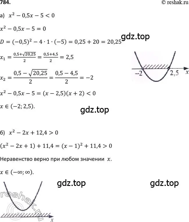 Решение 2. номер 784 (страница 198) гдз по алгебре 9 класс Макарычев, Миндюк, учебник