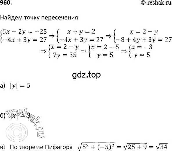 Решение 2. номер 960 (страница 232) гдз по алгебре 9 класс Макарычев, Миндюк, учебник