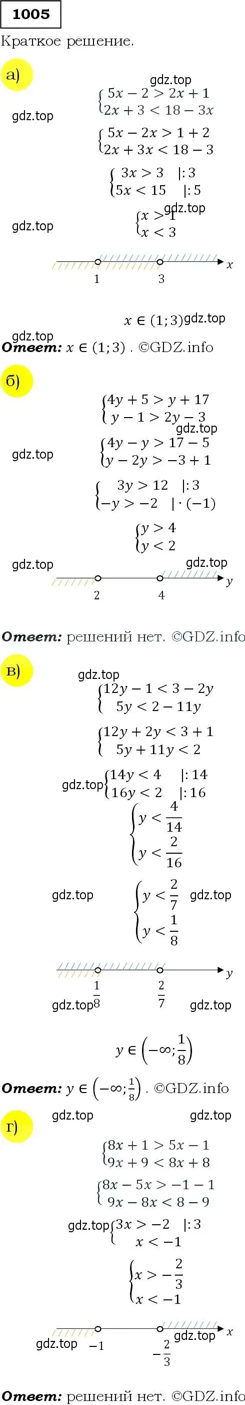 Решение 3. номер 1005 (страница 237) гдз по алгебре 9 класс Макарычев, Миндюк, учебник