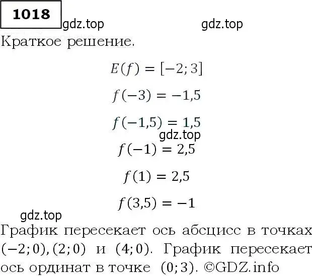 Решение 3. номер 1018 (страница 239) гдз по алгебре 9 класс Макарычев, Миндюк, учебник