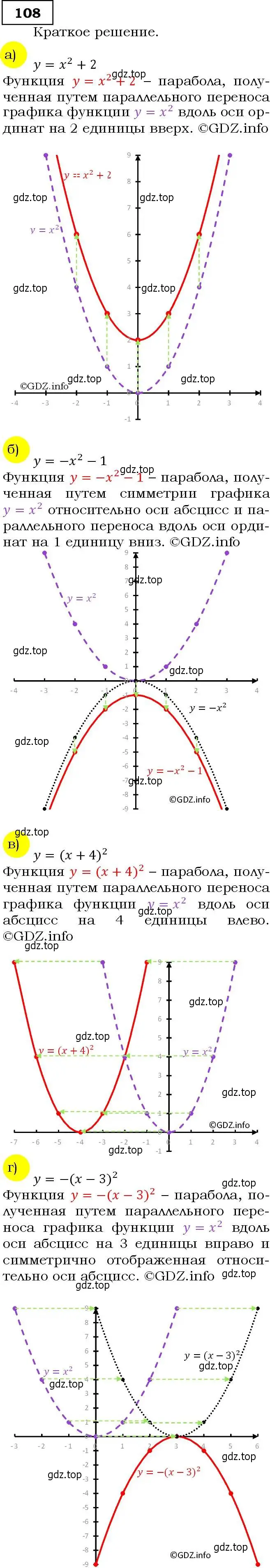 Решение 3. номер 108 (страница 42) гдз по алгебре 9 класс Макарычев, Миндюк, учебник