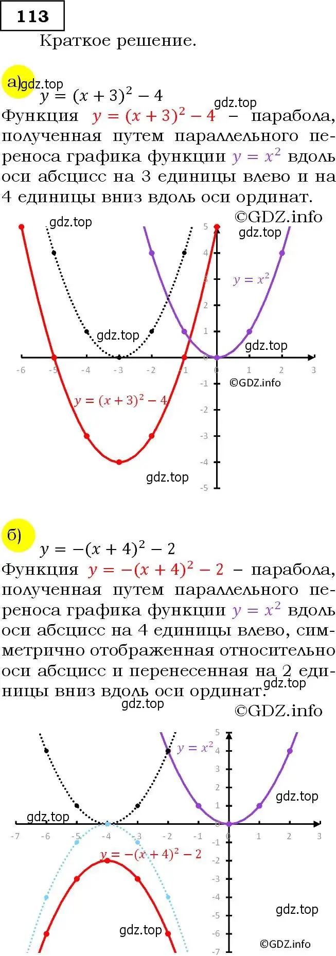 Решение 3. номер 113 (страница 43) гдз по алгебре 9 класс Макарычев, Миндюк, учебник