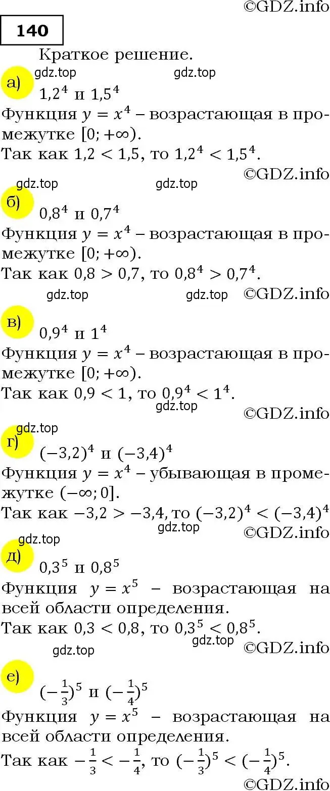 Решение 3. номер 140 (страница 52) гдз по алгебре 9 класс Макарычев, Миндюк, учебник