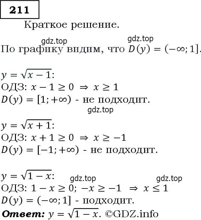 Решение 3. номер 211 (страница 69) гдз по алгебре 9 класс Макарычев, Миндюк, учебник