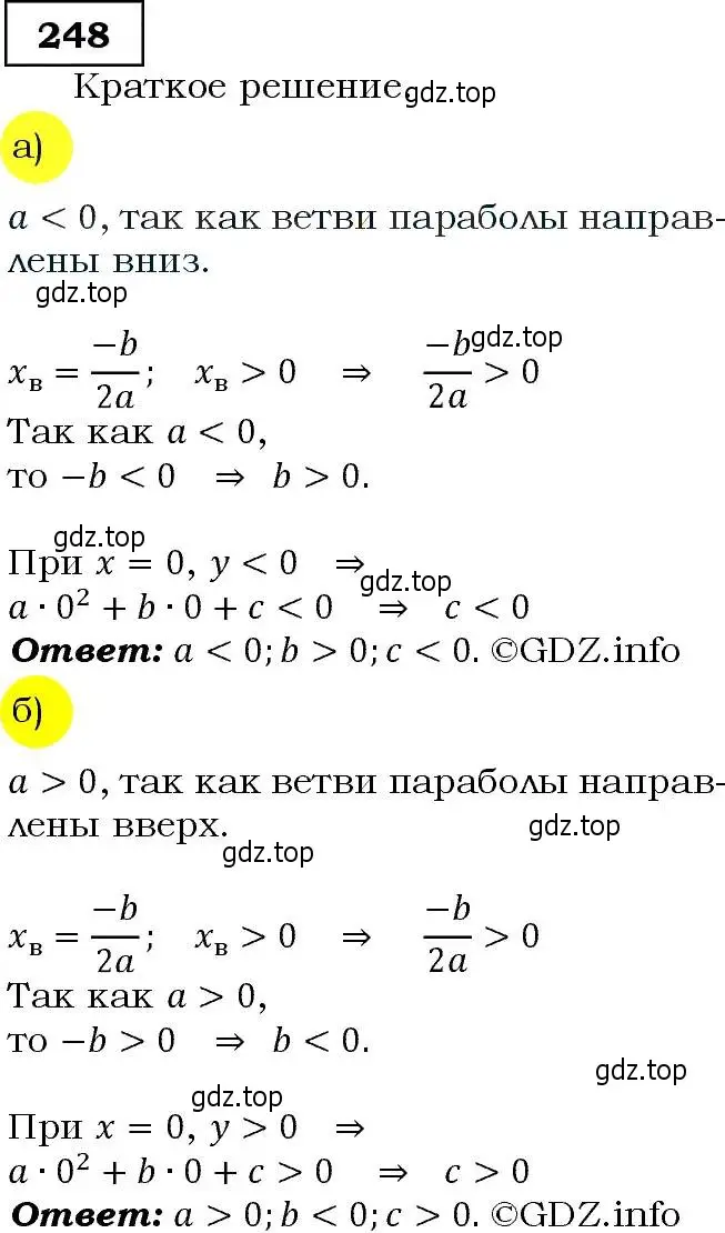 Решение 3. номер 248 (страница 73) гдз по алгебре 9 класс Макарычев, Миндюк, учебник