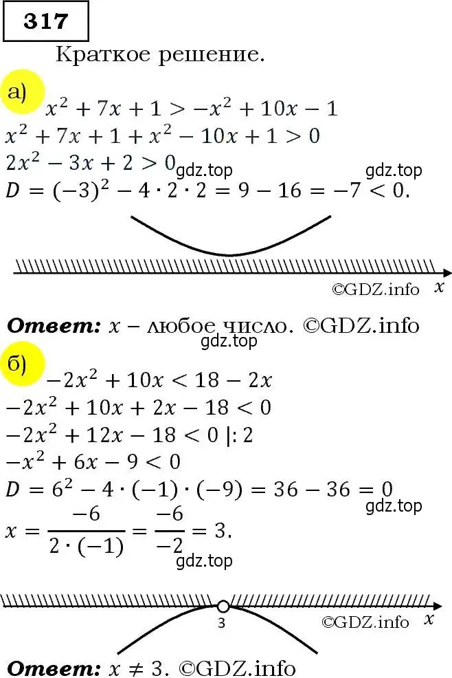 Решение 3. номер 317 (страница 91) гдз по алгебре 9 класс Макарычев, Миндюк, учебник