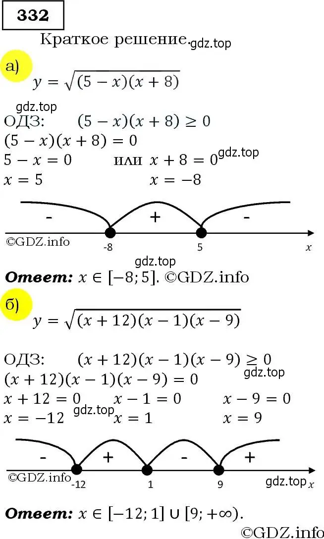 Решение 3. номер 332 (страница 97) гдз по алгебре 9 класс Макарычев, Миндюк, учебник