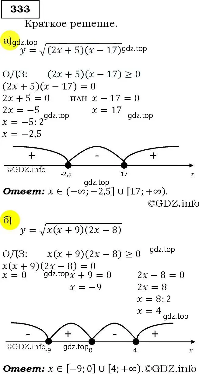 Решение 3. номер 333 (страница 97) гдз по алгебре 9 класс Макарычев, Миндюк, учебник