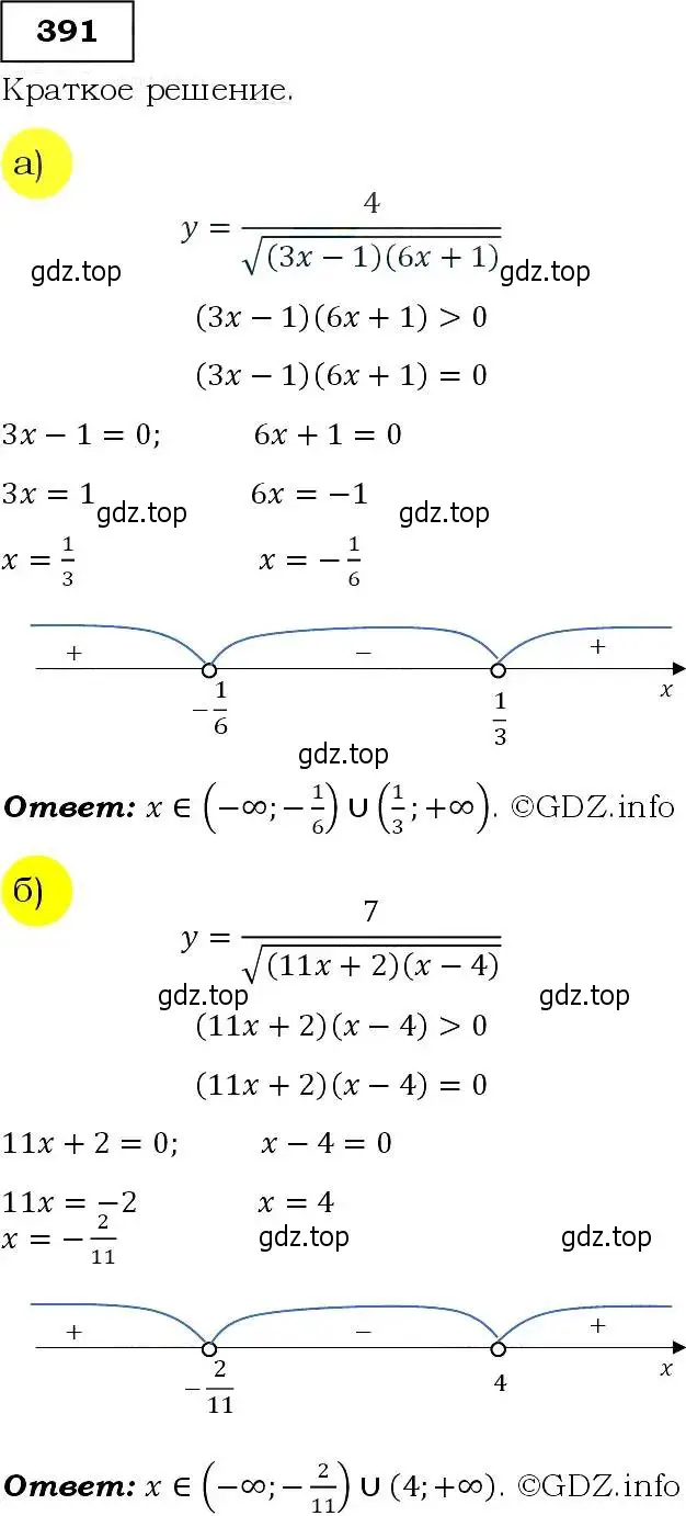 Решение 3. номер 391 (страница 107) гдз по алгебре 9 класс Макарычев, Миндюк, учебник