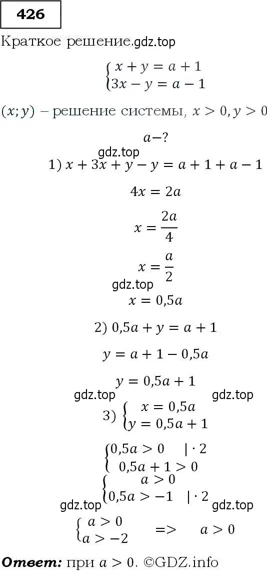 Решение 3. номер 426 (страница 117) гдз по алгебре 9 класс Макарычев, Миндюк, учебник