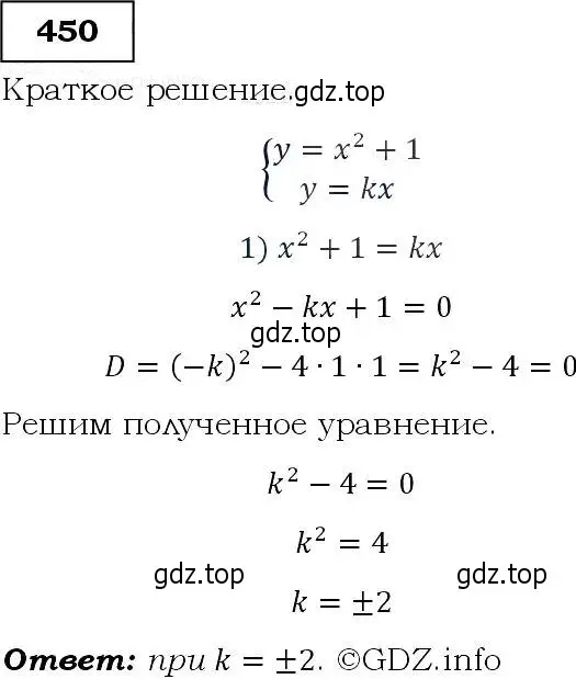 Решение 3. номер 450 (страница 121) гдз по алгебре 9 класс Макарычев, Миндюк, учебник