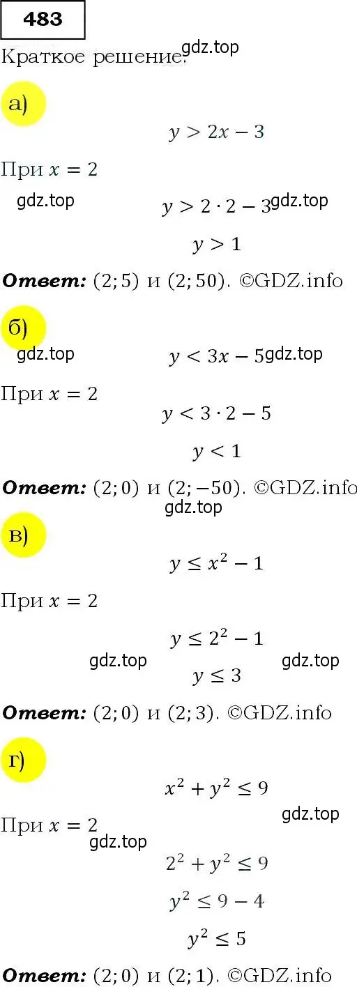 Решение 3. номер 483 (страница 129) гдз по алгебре 9 класс Макарычев, Миндюк, учебник