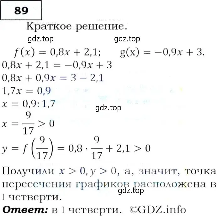 Решение 3. номер 89 (страница 31) гдз по алгебре 9 класс Макарычев, Миндюк, учебник