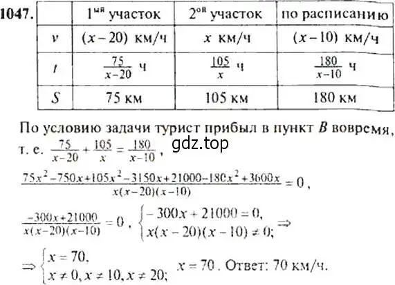 Решение 4. номер 1047 (страница 243) гдз по алгебре 9 класс Макарычев, Миндюк, учебник