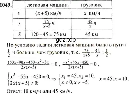 Решение 4. номер 1049 (страница 243) гдз по алгебре 9 класс Макарычев, Миндюк, учебник