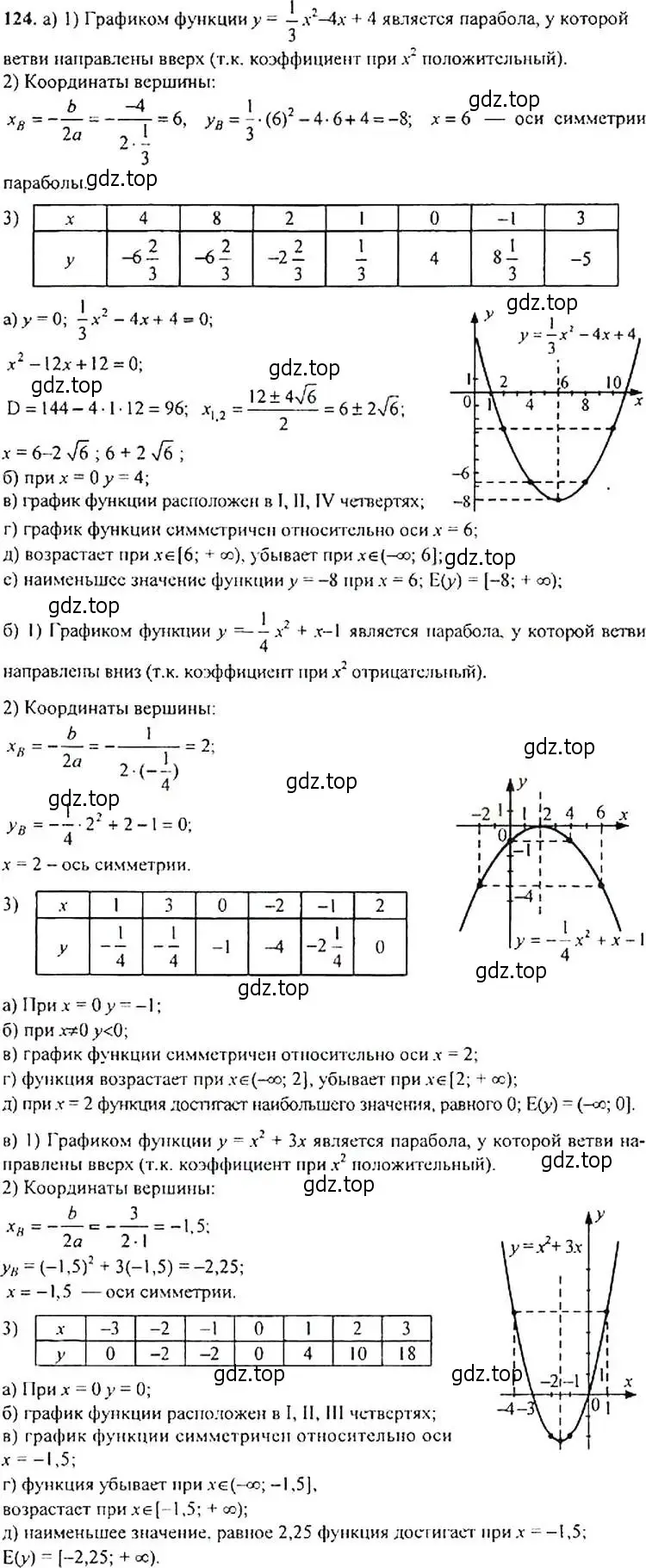 Решение 4. номер 124 (страница 48) гдз по алгебре 9 класс Макарычев, Миндюк, учебник