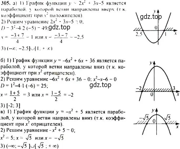 Решение 4. номер 305 (страница 90) гдз по алгебре 9 класс Макарычев, Миндюк, учебник