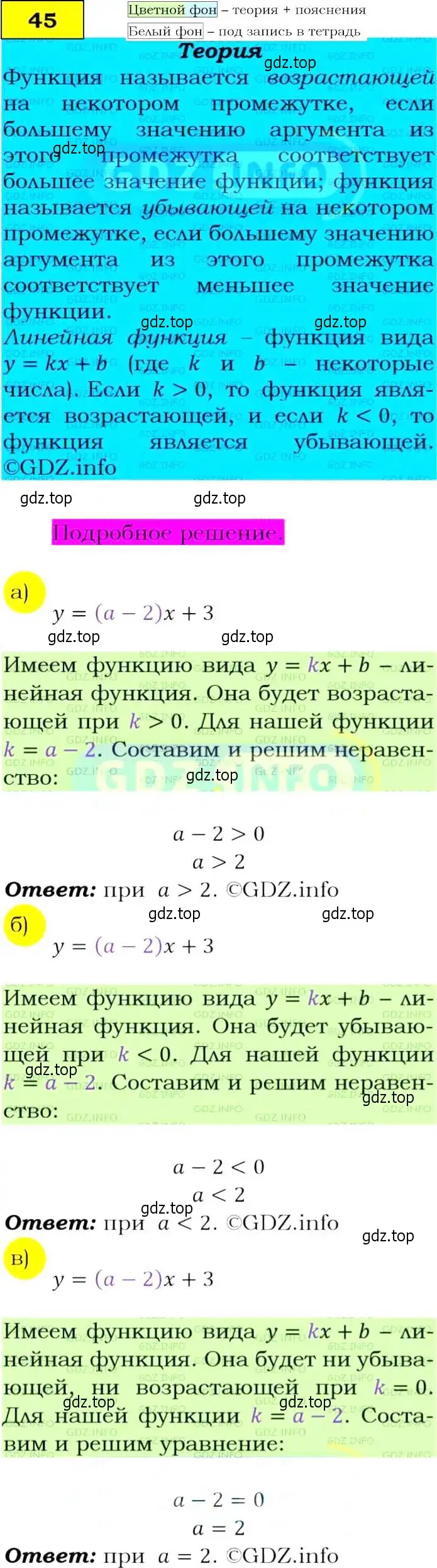 Решение 4. номер 45 (страница 21) гдз по алгебре 9 класс Макарычев, Миндюк, учебник