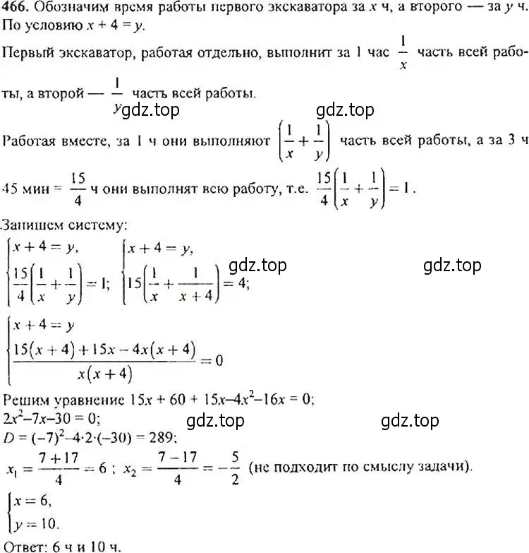 Решение 4. номер 466 (страница 123) гдз по алгебре 9 класс Макарычев, Миндюк, учебник