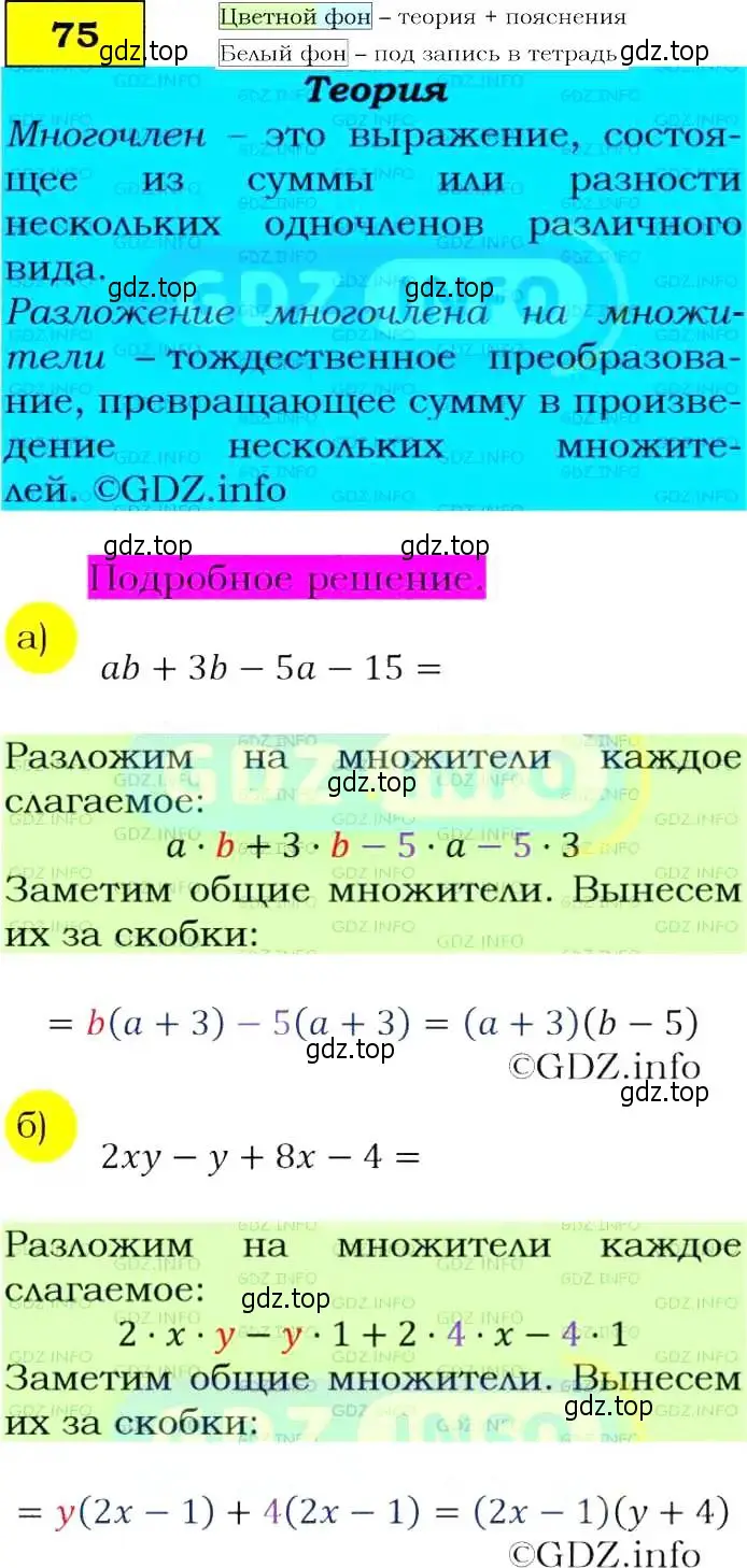 Решение 4. номер 75 (страница 26) гдз по алгебре 9 класс Макарычев, Миндюк, учебник