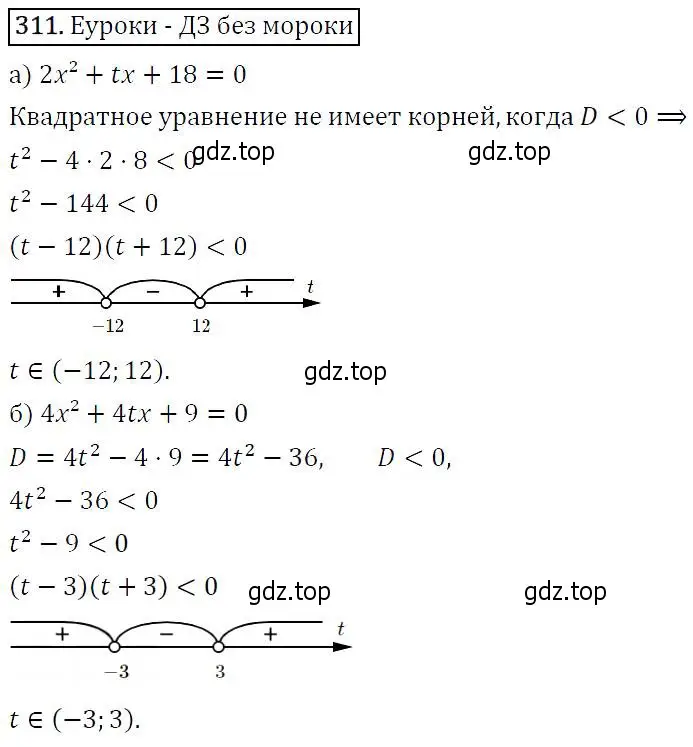 Решение 5. номер 311 (страница 91) гдз по алгебре 9 класс Макарычев, Миндюк, учебник