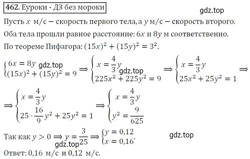 Решение 5. номер 462 (страница 123) гдз по алгебре 9 класс Макарычев, Миндюк, учебник