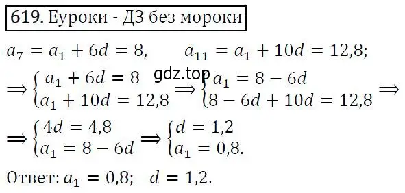 Решение 5. номер 619 (страница 160) гдз по алгебре 9 класс Макарычев, Миндюк, учебник