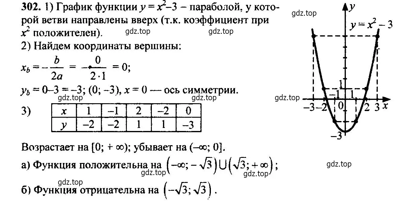 Решение 6. номер 302 (страница 86) гдз по алгебре 9 класс Макарычев, Миндюк, учебник