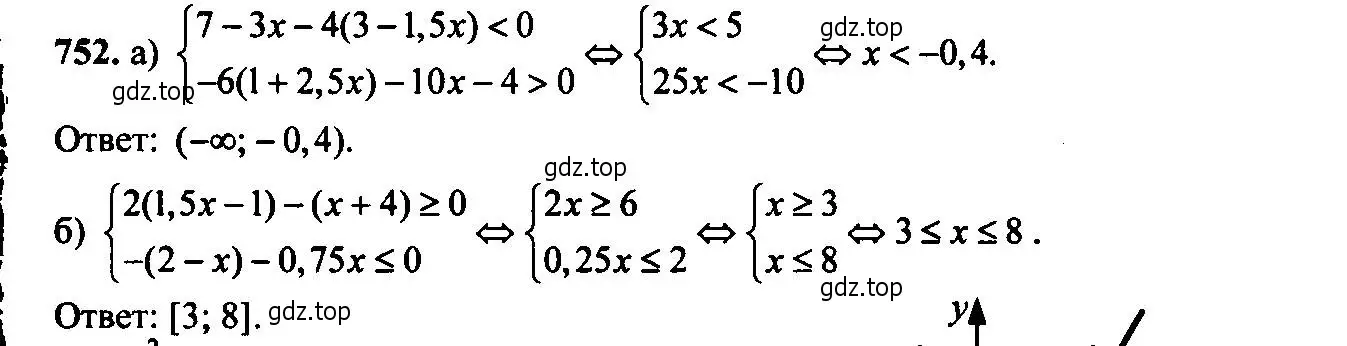 Решение 6. номер 752 (страница 191) гдз по алгебре 9 класс Макарычев, Миндюк, учебник