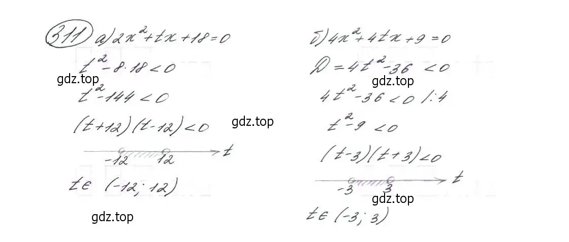 Решение 7. номер 311 (страница 91) гдз по алгебре 9 класс Макарычев, Миндюк, учебник