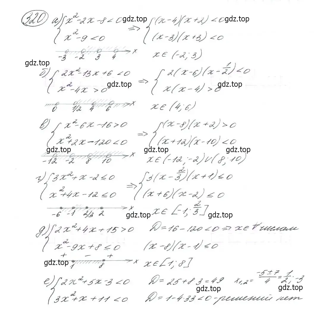 Решение 7. номер 320 (страница 92) гдз по алгебре 9 класс Макарычев, Миндюк, учебник