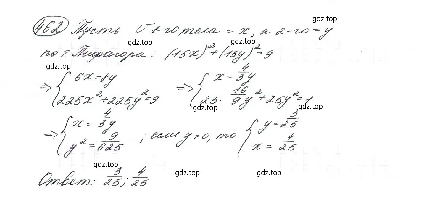 Решение 7. номер 462 (страница 123) гдз по алгебре 9 класс Макарычев, Миндюк, учебник
