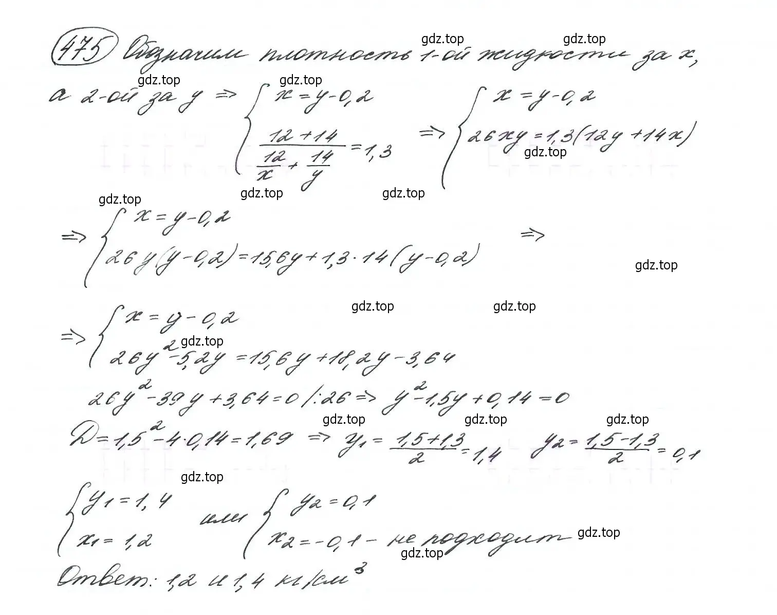 Решение 7. номер 475 (страница 124) гдз по алгебре 9 класс Макарычев, Миндюк, учебник