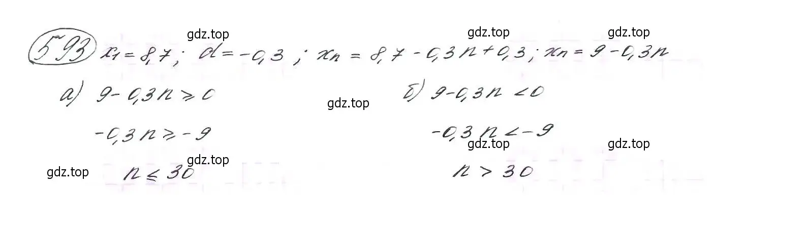 Решение 7. номер 593 (страница 153) гдз по алгебре 9 класс Макарычев, Миндюк, учебник