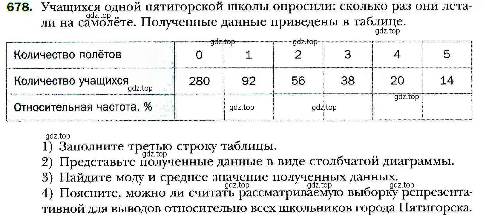 Условие номер 678 (страница 196) гдз по алгебре 9 класс Мерзляк, Полонский, учебник