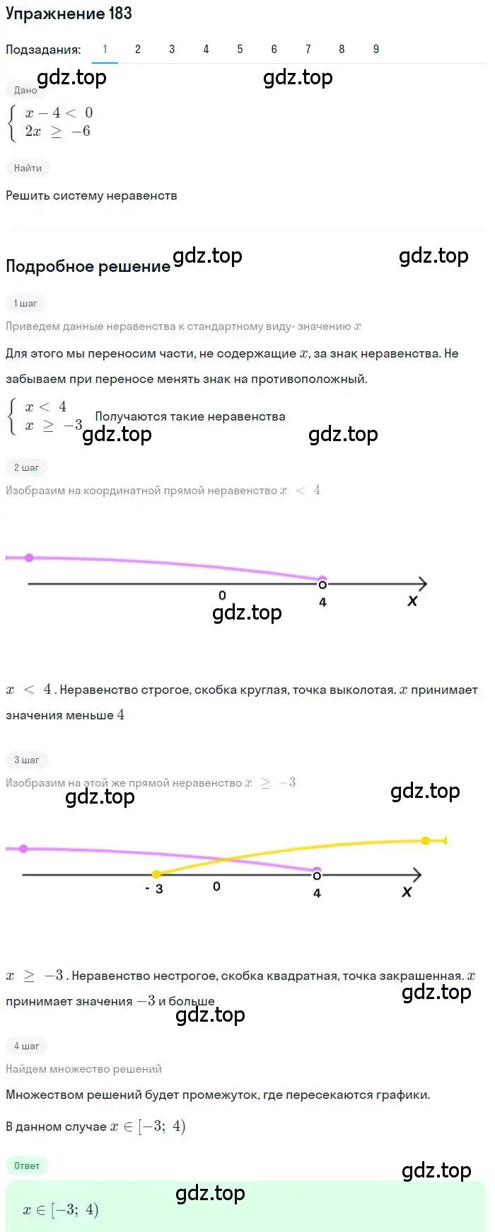 Решение номер 183 (страница 46) гдз по алгебре 9 класс Мерзляк, Полонский, учебник