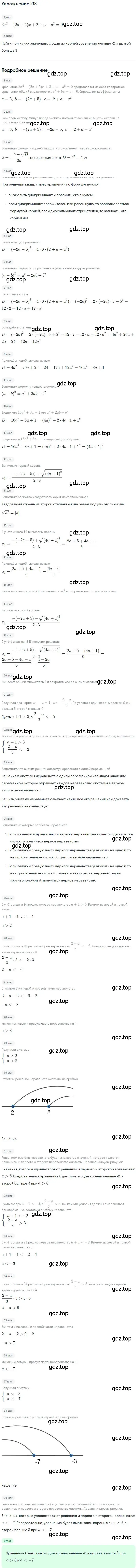 Решение номер 218 (страница 50) гдз по алгебре 9 класс Мерзляк, Полонский, учебник