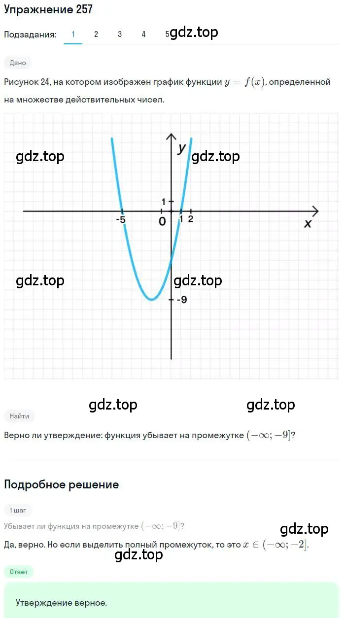 Решение номер 257 (страница 68) гдз по алгебре 9 класс Мерзляк, Полонский, учебник