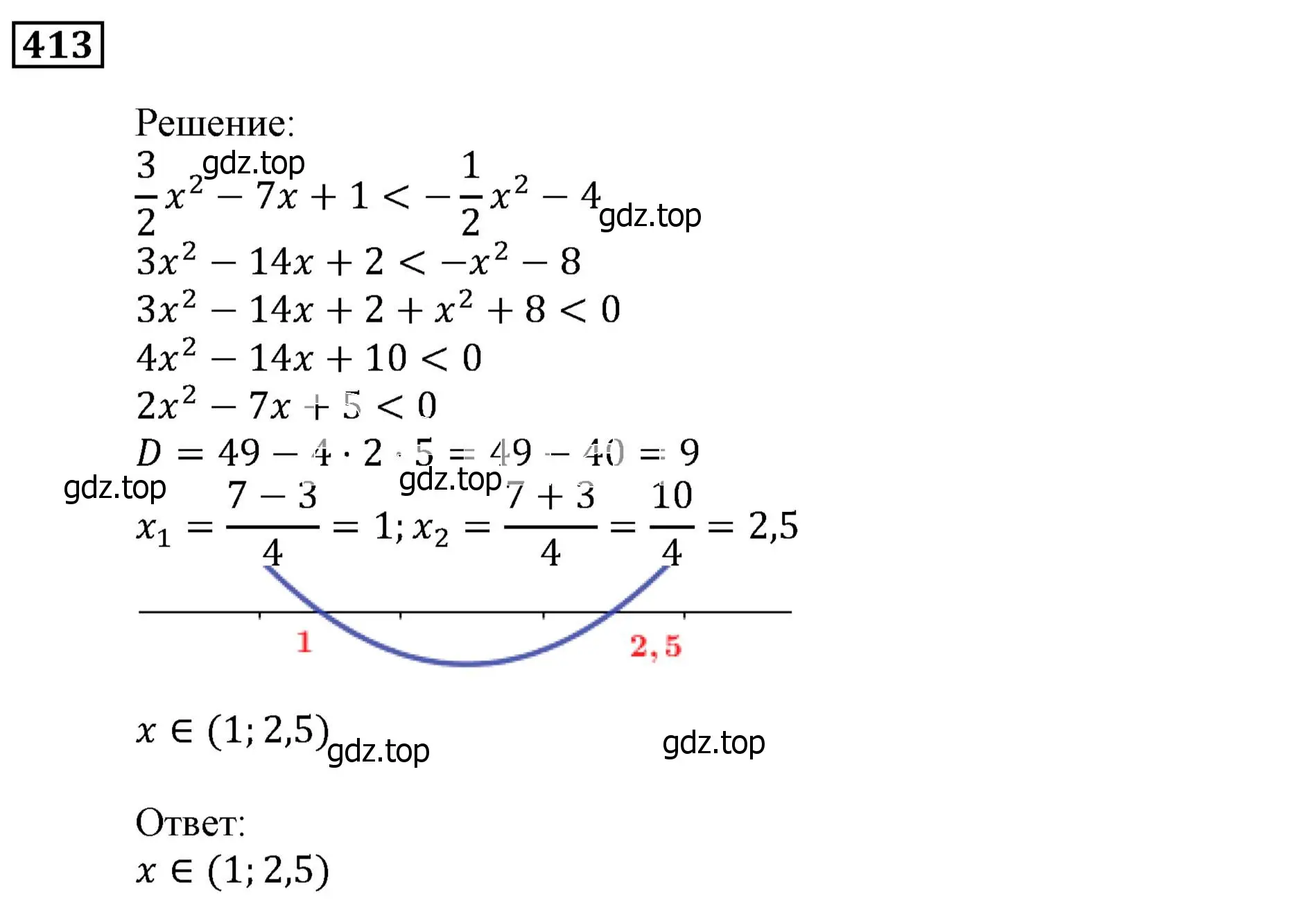 Решение 3. номер 413 (страница 118) гдз по алгебре 9 класс Мерзляк, Полонский, учебник