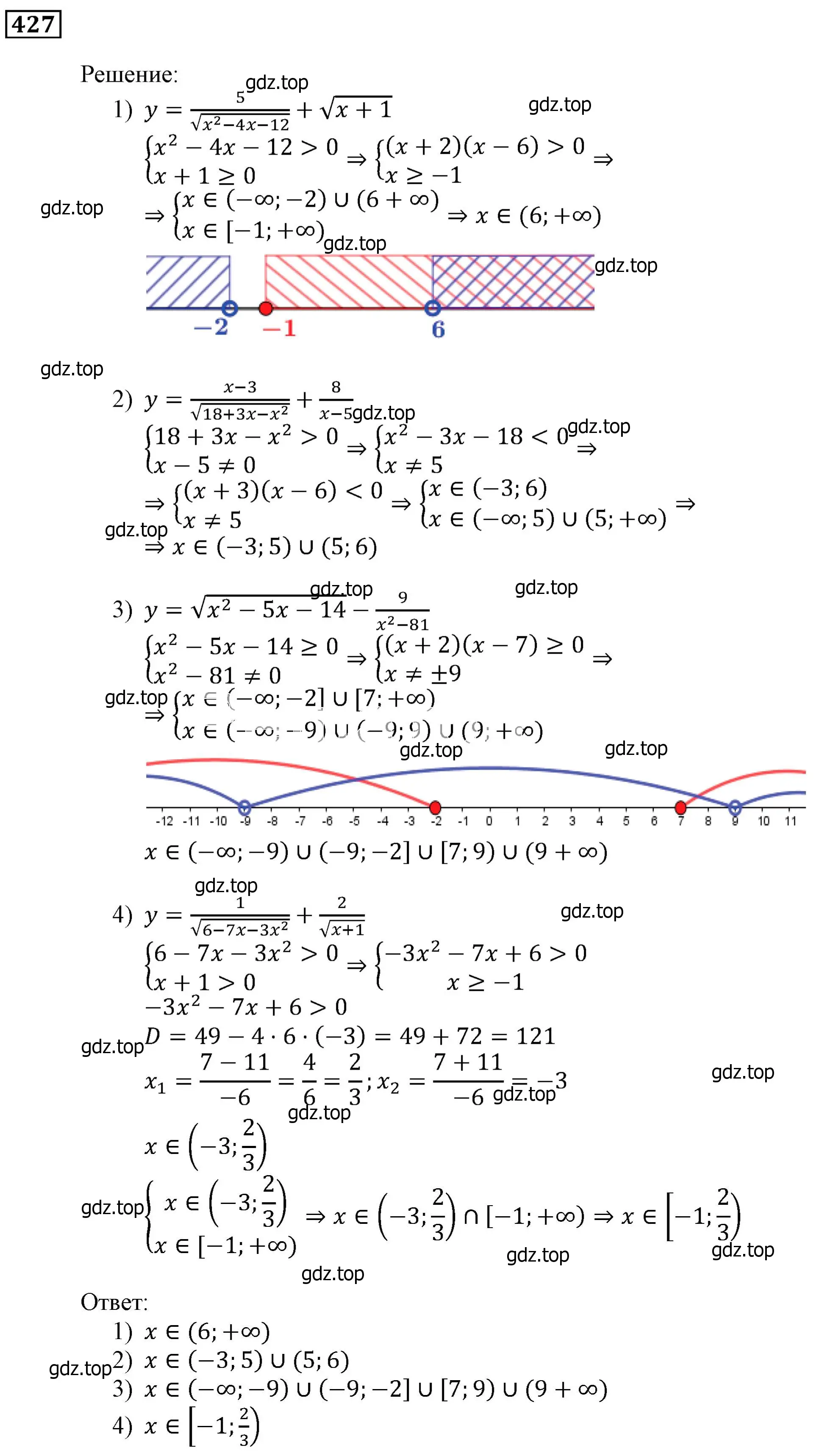 Решение 3. номер 427 (страница 119) гдз по алгебре 9 класс Мерзляк, Полонский, учебник