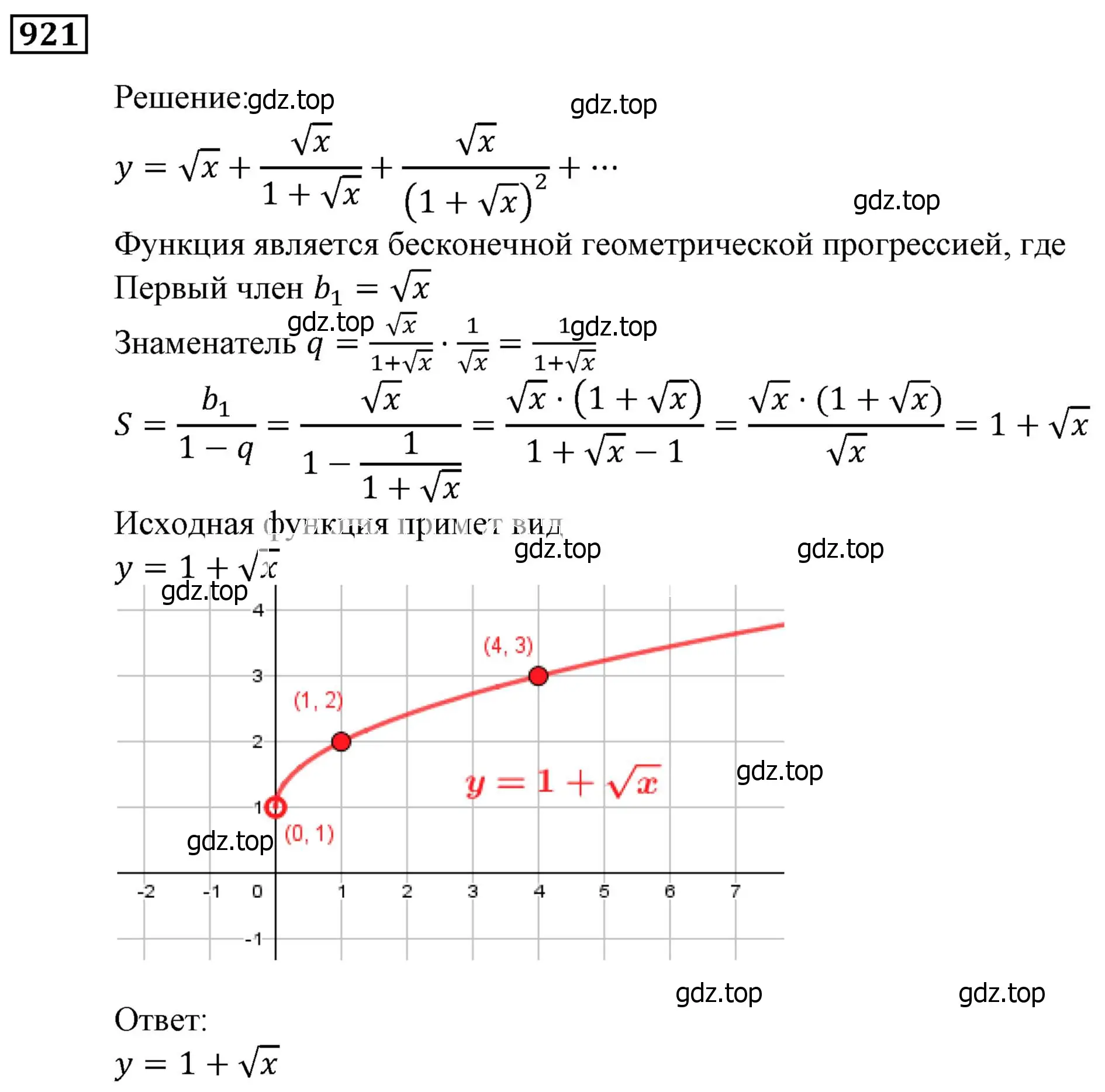 Решение 3. номер 921 (страница 248) гдз по алгебре 9 класс Мерзляк, Полонский, учебник