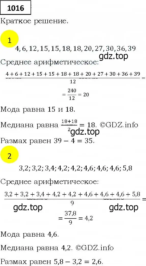 Решение 4. номер 1016 (страница 279) гдз по алгебре 9 класс Мерзляк, Полонский, учебник