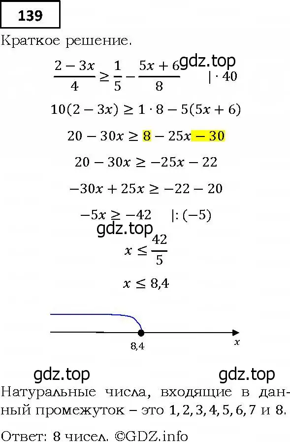 Решение 4. номер 139 (страница 37) гдз по алгебре 9 класс Мерзляк, Полонский, учебник